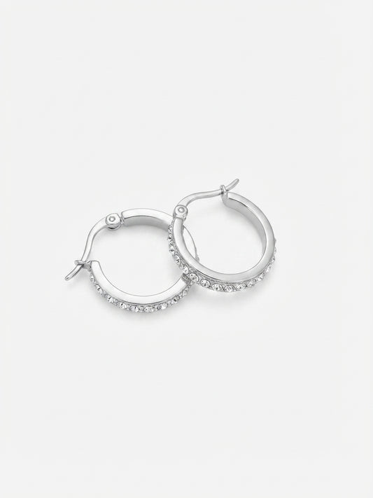 Argolla Plateados con Rhinestones